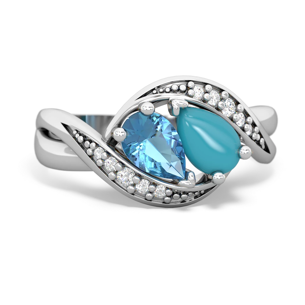 Blue Topaz Summer Winds 14K White Gold ring R5342