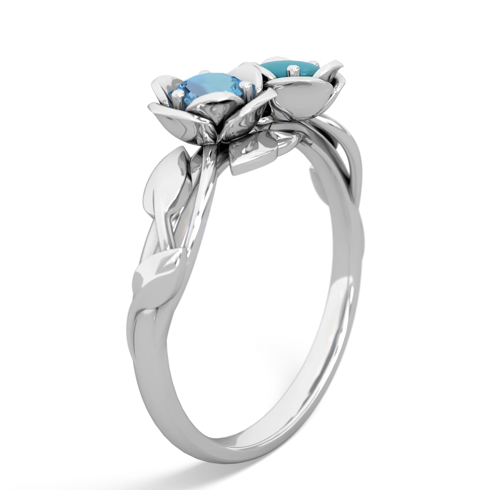 Blue Topaz Rose Garden 14K White Gold ring R5510