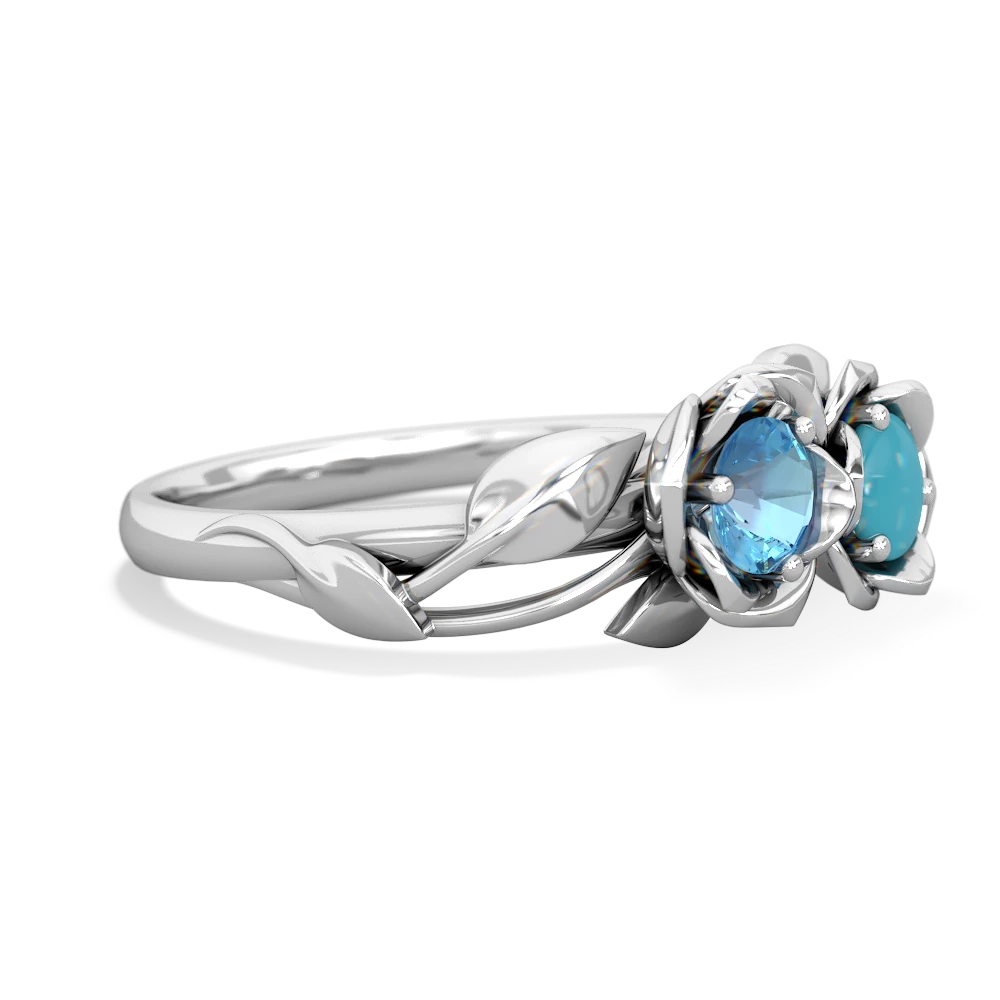 Blue Topaz Rose Garden 14K White Gold ring R5510