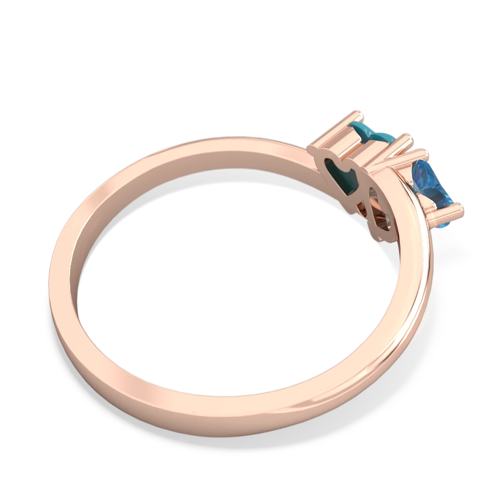 Blue Topaz Sweethearts 14K Rose Gold ring R5260