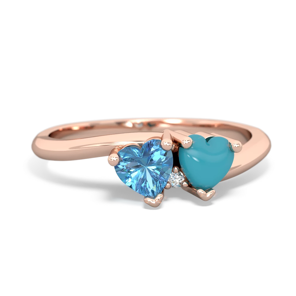 Blue Topaz Sweethearts 14K Rose Gold ring R5260