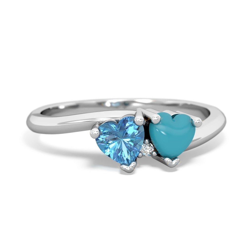 Blue Topaz Sweethearts 14K White Gold ring R5260