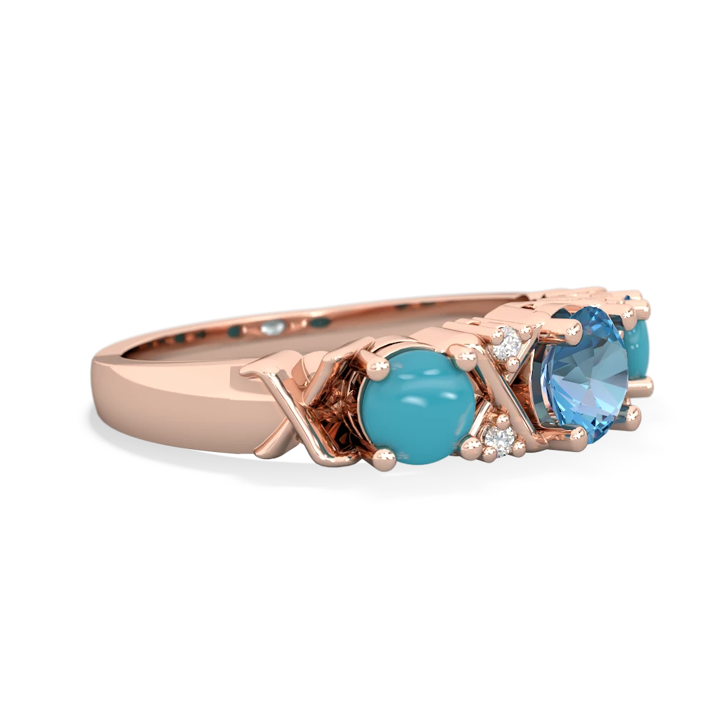 Blue Topaz Hugs And Kisses 14K Rose Gold ring R5016