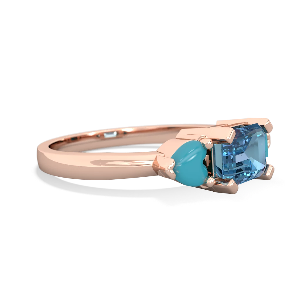 Blue Topaz Three Stone 14K Rose Gold ring R5235