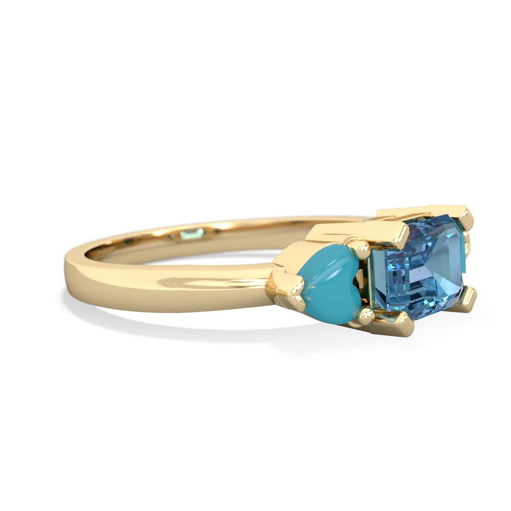 Blue Topaz Three Stone 14K Yellow Gold ring R5235