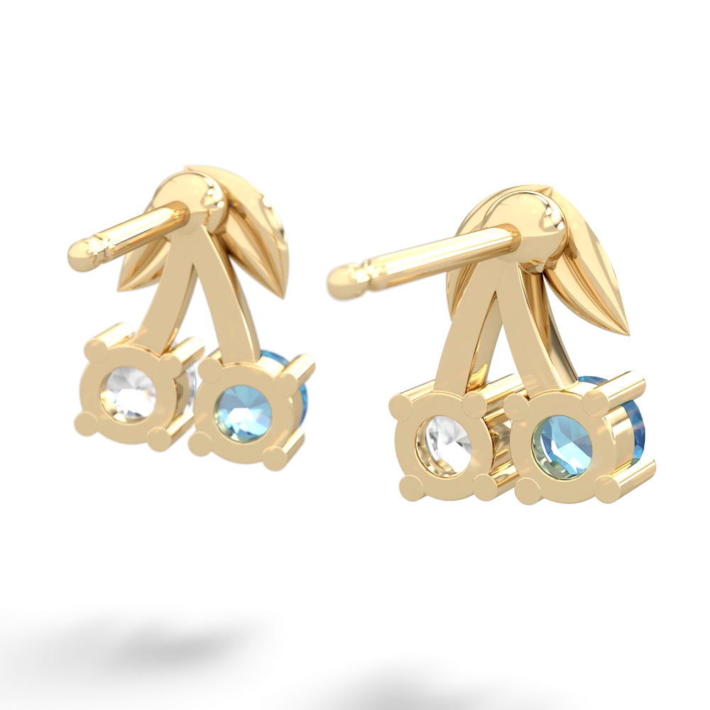 Blue Topaz Sweet Cherries 14K Yellow Gold earrings E7001