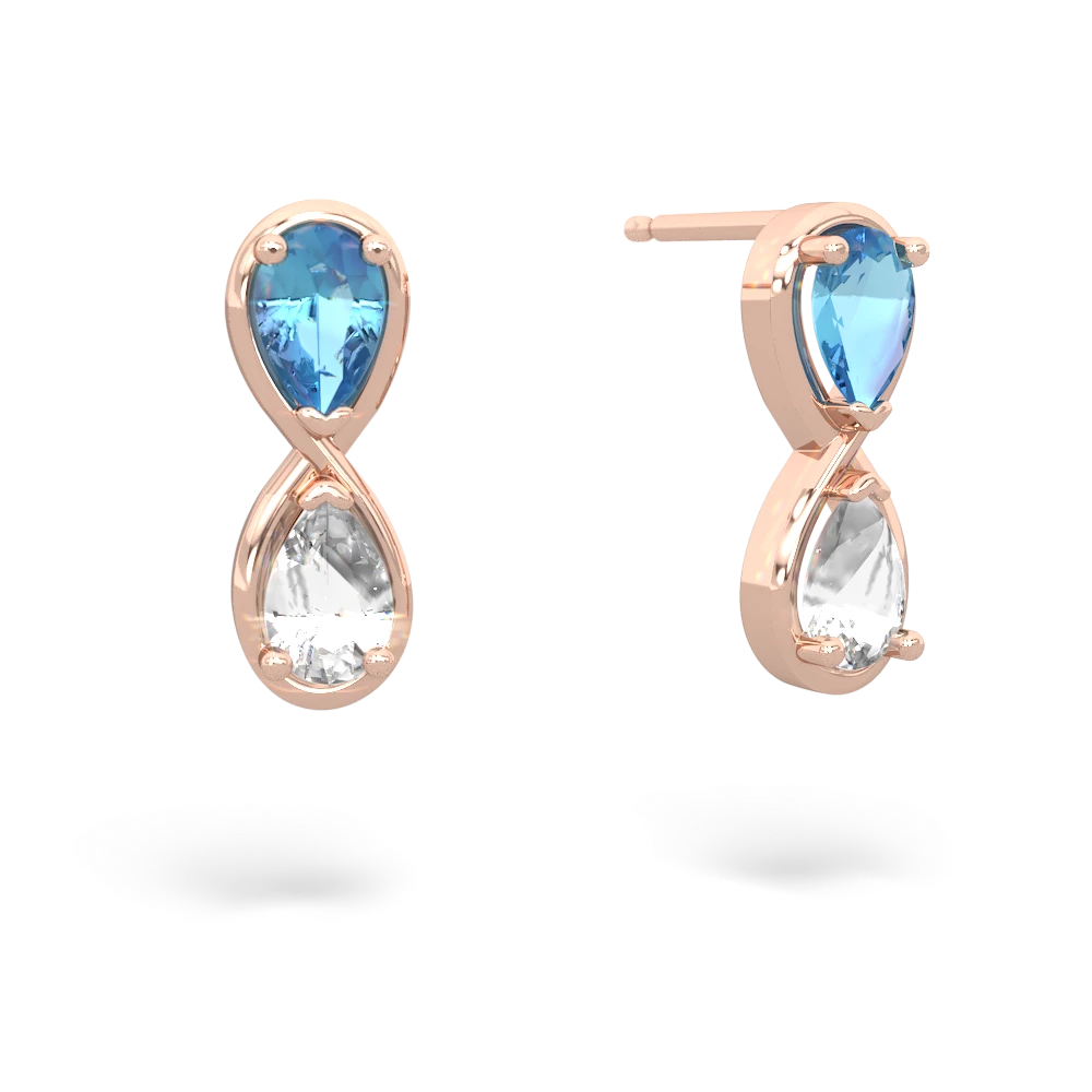 Blue Topaz Infinity 14K Rose Gold earrings E5050