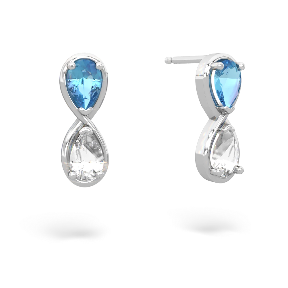 Blue Topaz Infinity 14K White Gold earrings E5050