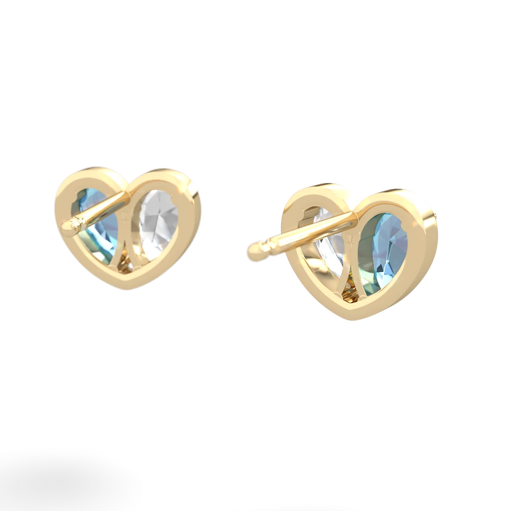 Blue Topaz 'Our Heart' 14K Yellow Gold earrings E5072