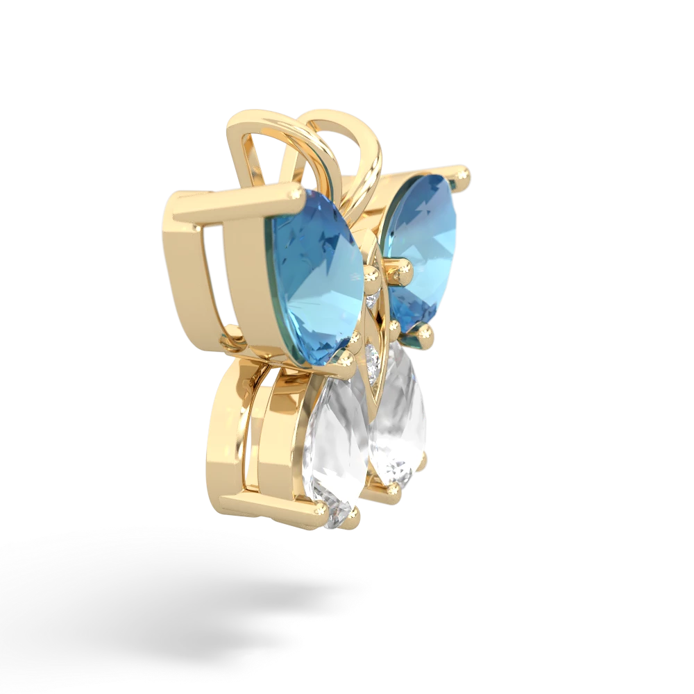 Blue Topaz Butterfly 14K Yellow Gold pendant P2215