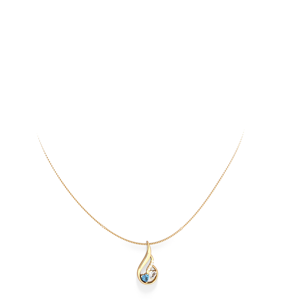 Blue Topaz Keepsake Curves 14K Yellow Gold pendant P5450