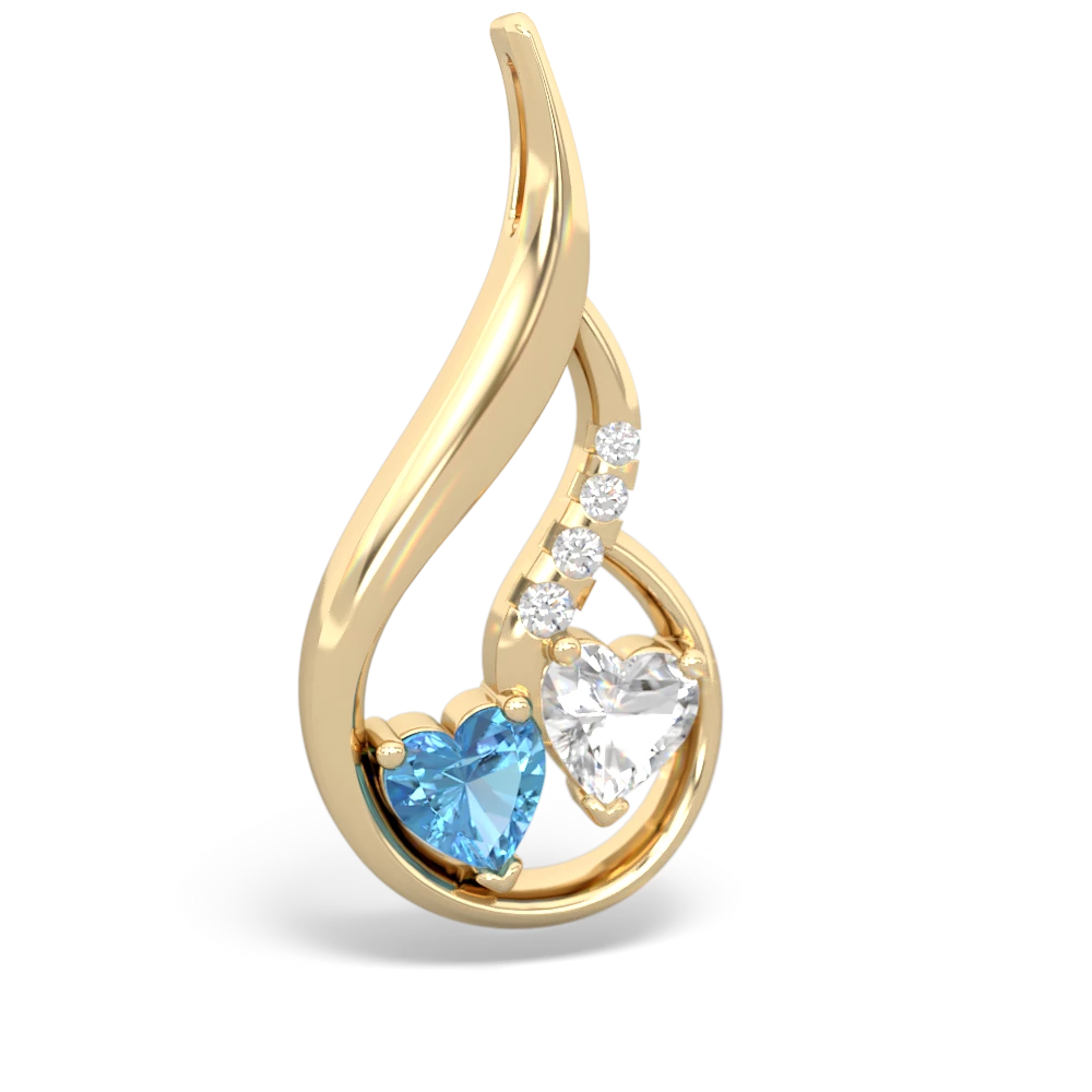 Blue Topaz Keepsake Curves 14K Yellow Gold pendant P5450