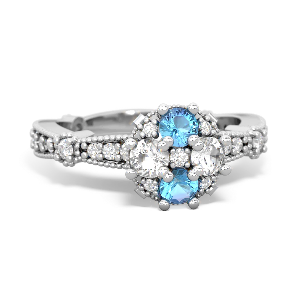 Blue topaz clearance cluster ring