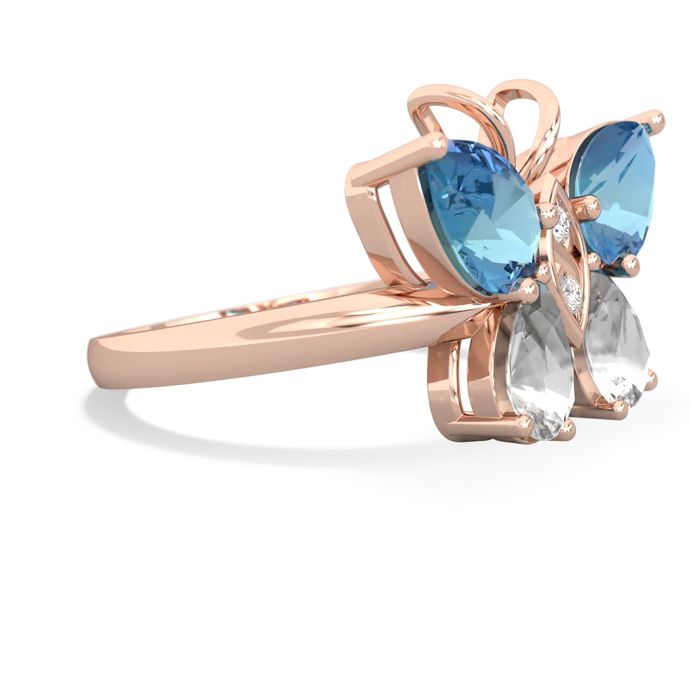 Blue Topaz Butterfly 14K Rose Gold ring R2215