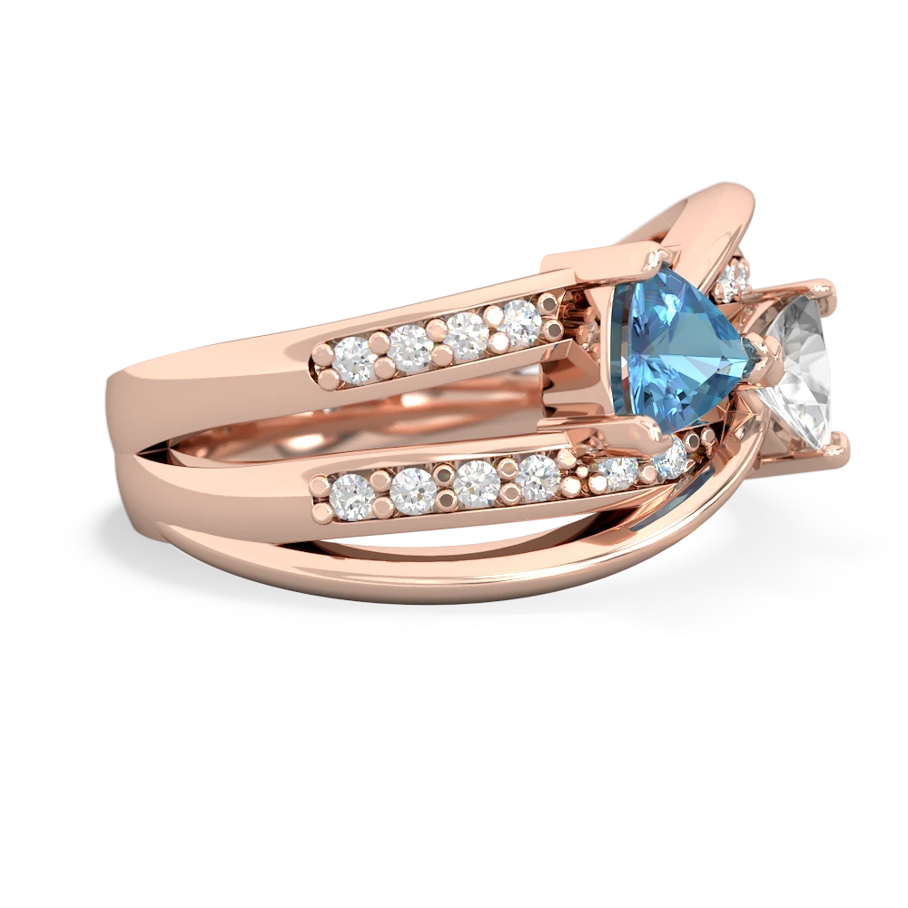 Blue Topaz Bowtie 14K Rose Gold ring R2360