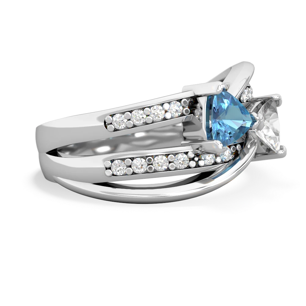 Blue Topaz Bowtie 14K White Gold ring R2360