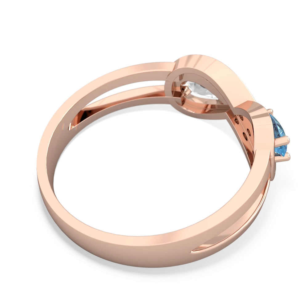 Blue Topaz Diamond Infinity 14K Rose Gold ring R5390