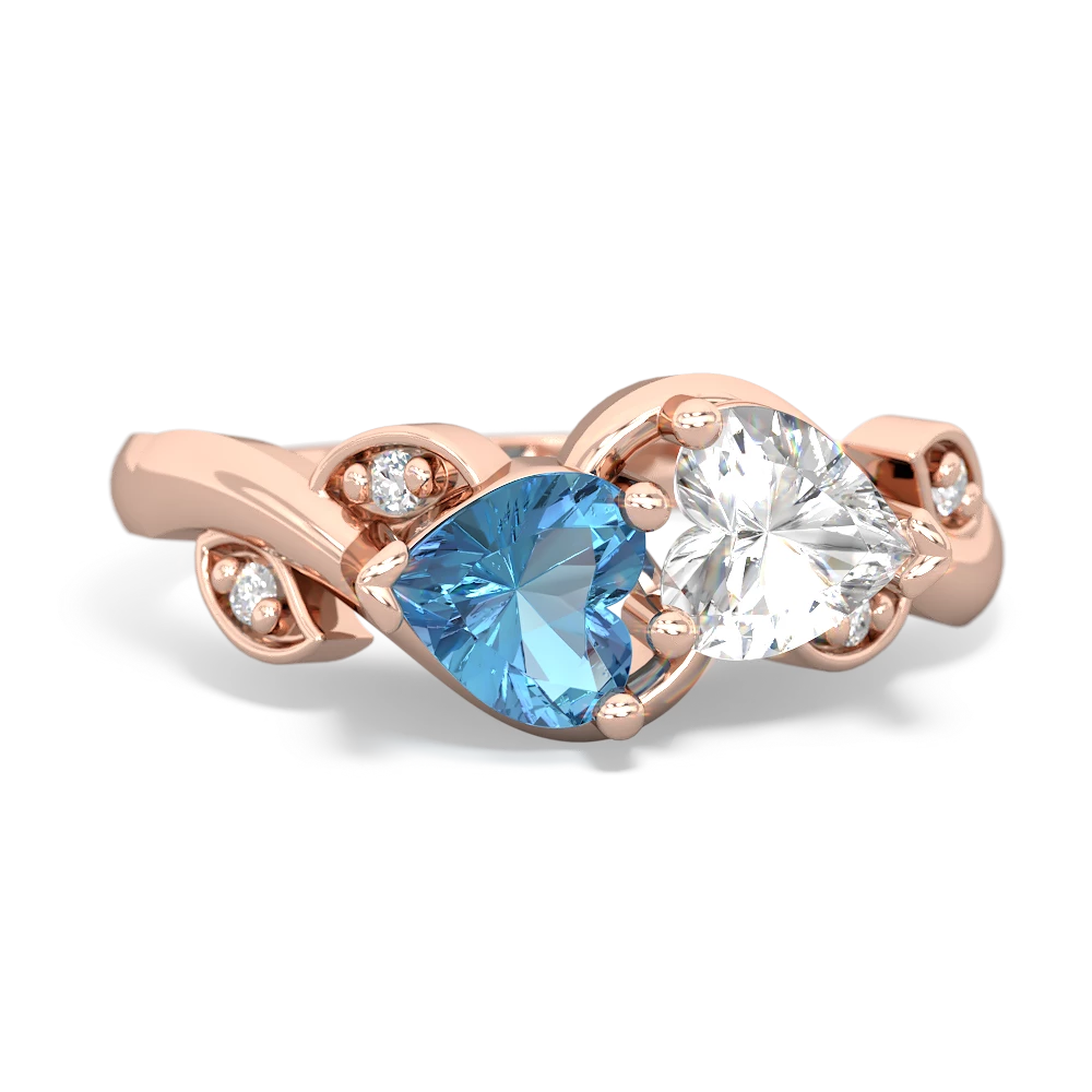 Blue Topaz Floral Elegance 14K Rose Gold ring R5790