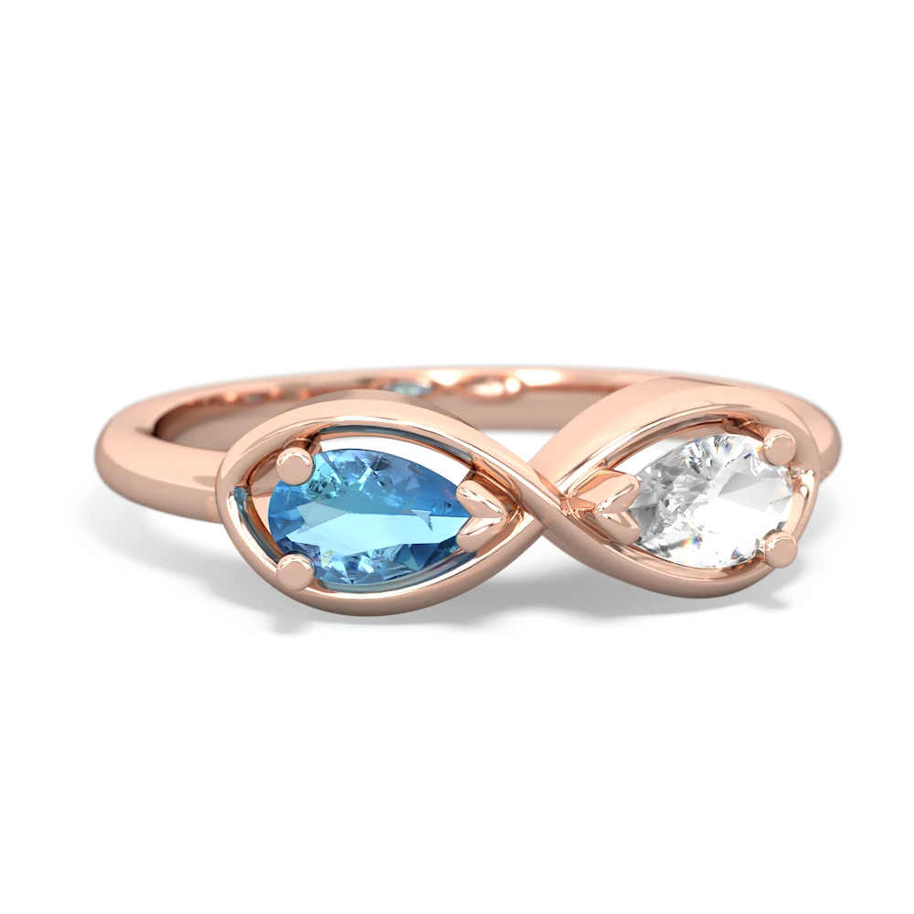 Blue Topaz Infinity 14K Rose Gold ring R5050