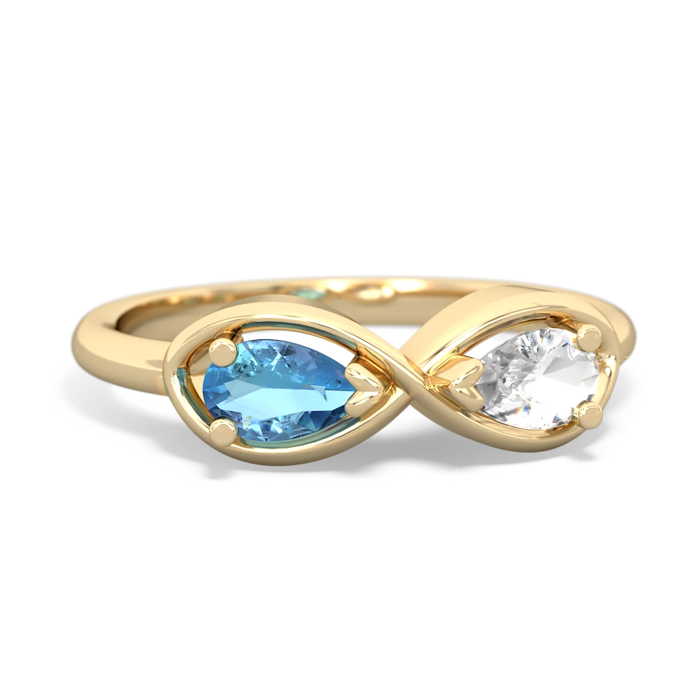 Blue Topaz Infinity 14K Yellow Gold ring R5050