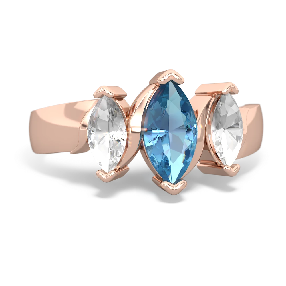 Blue Topaz Three Peeks 14K Rose Gold ring R2433