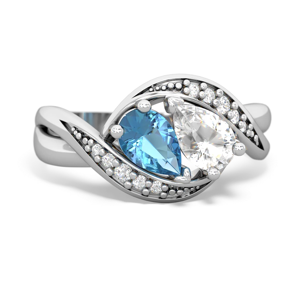 Blue Topaz Summer Winds 14K White Gold ring R5342