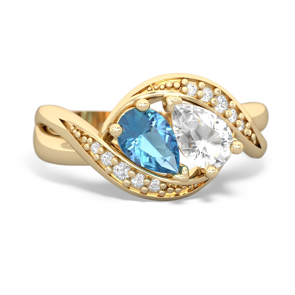 Blue Topaz Summer Winds 14K Yellow Gold ring R5342