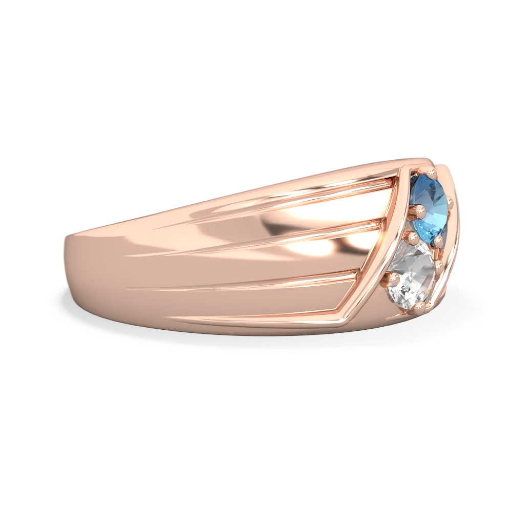 Blue Topaz Men's Streamline 14K Rose Gold ring R0460