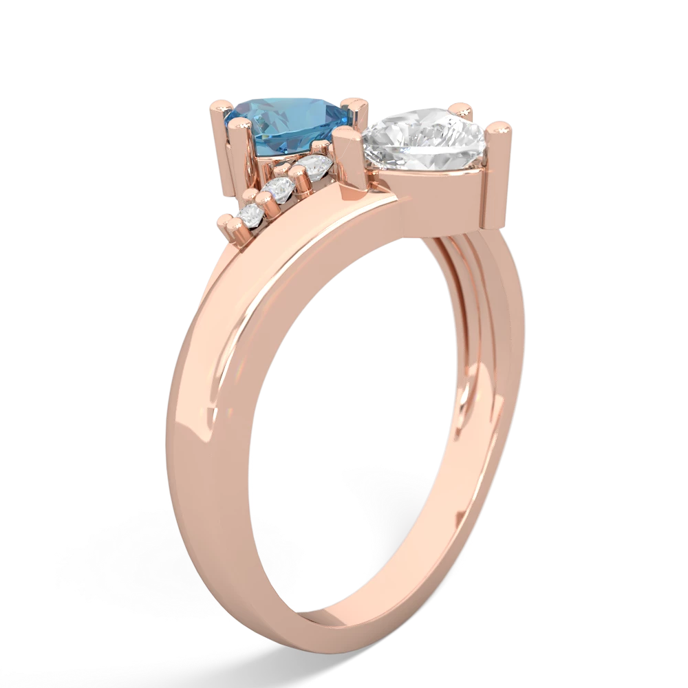 Blue Topaz Heart To Heart 14K Rose Gold ring R2064