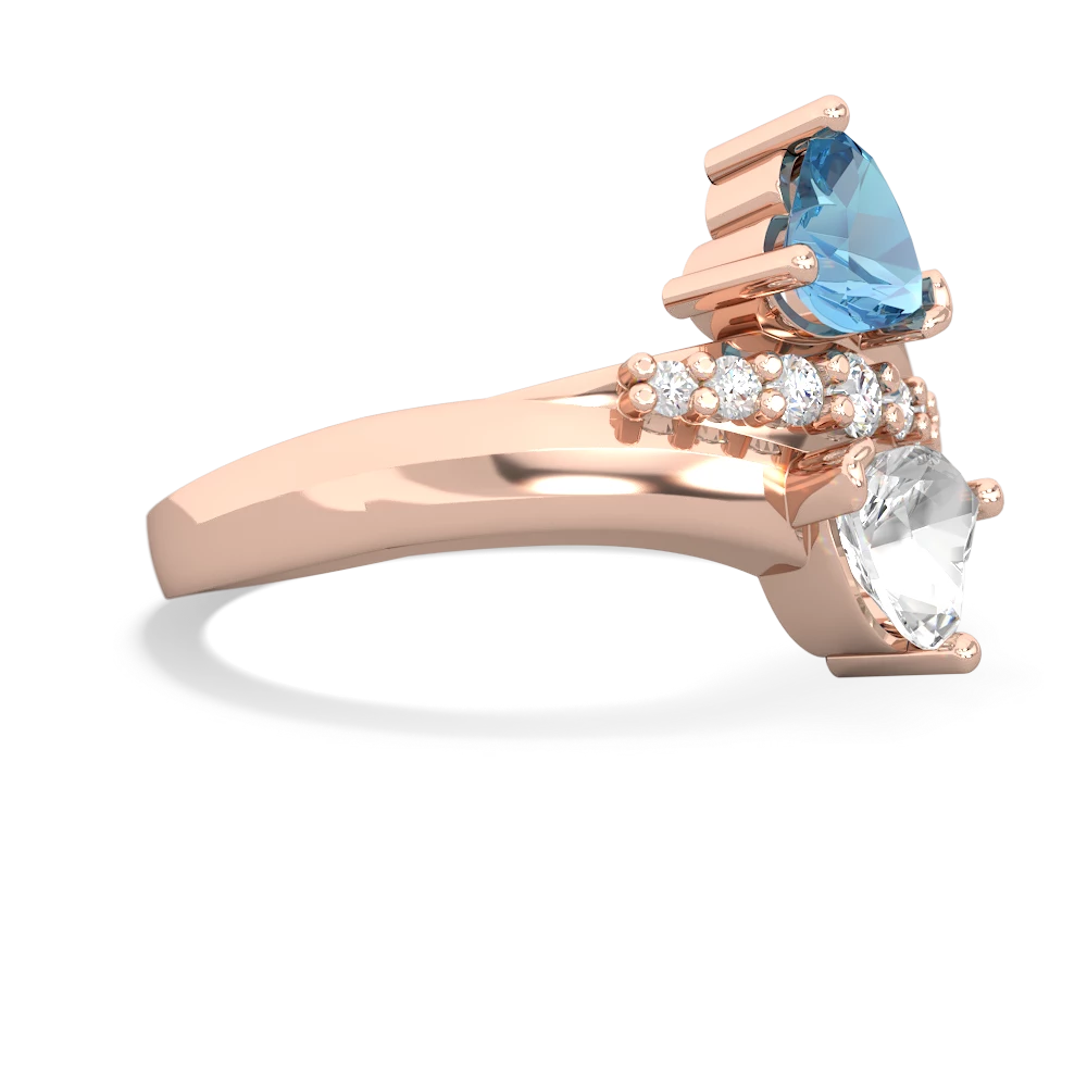 Blue Topaz Heart To Heart 14K Rose Gold ring R2064