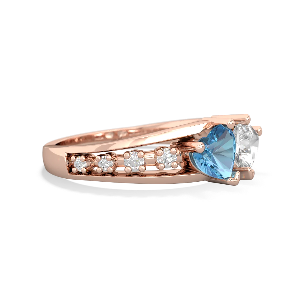 Blue Topaz Heart To Heart 14K Rose Gold ring R3342