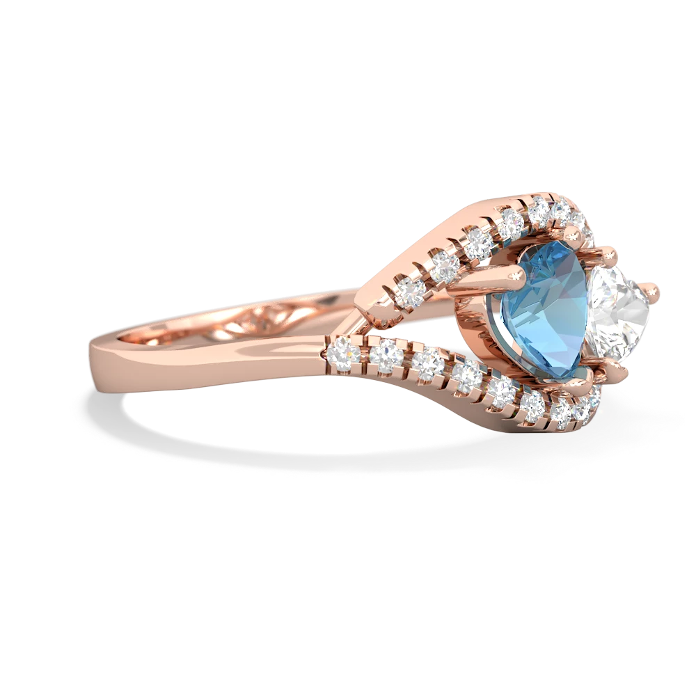 Blue Topaz Mother And Child 14K Rose Gold ring R3010