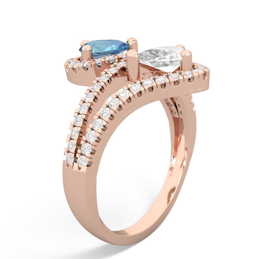 Blue Topaz Diamond Dazzler 14K Rose Gold ring R3000