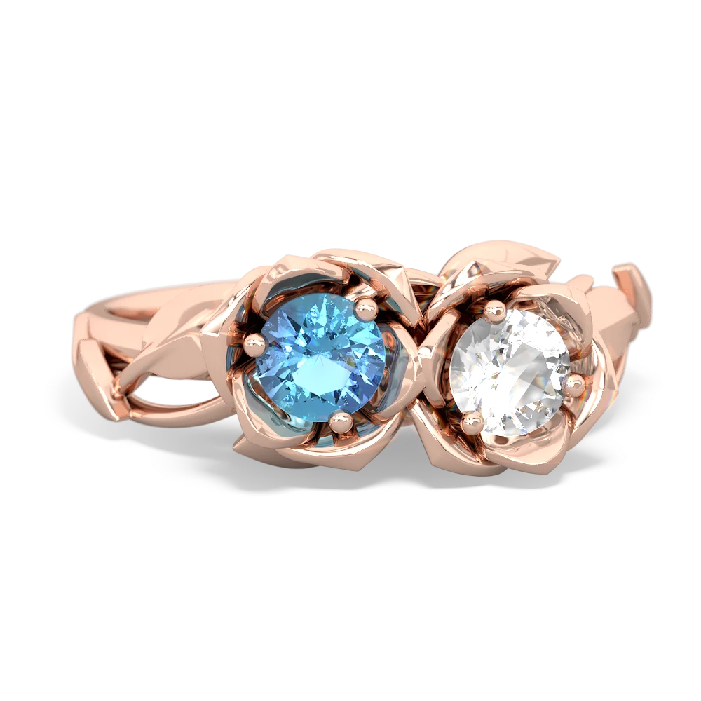 Blue Topaz Rose Garden 14K Rose Gold ring R5510