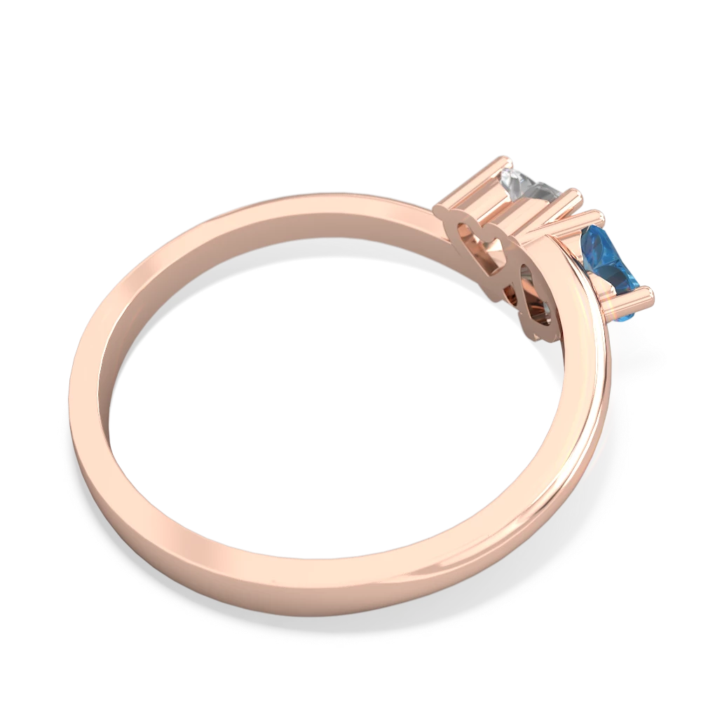 Blue Topaz Sweethearts 14K Rose Gold ring R5260