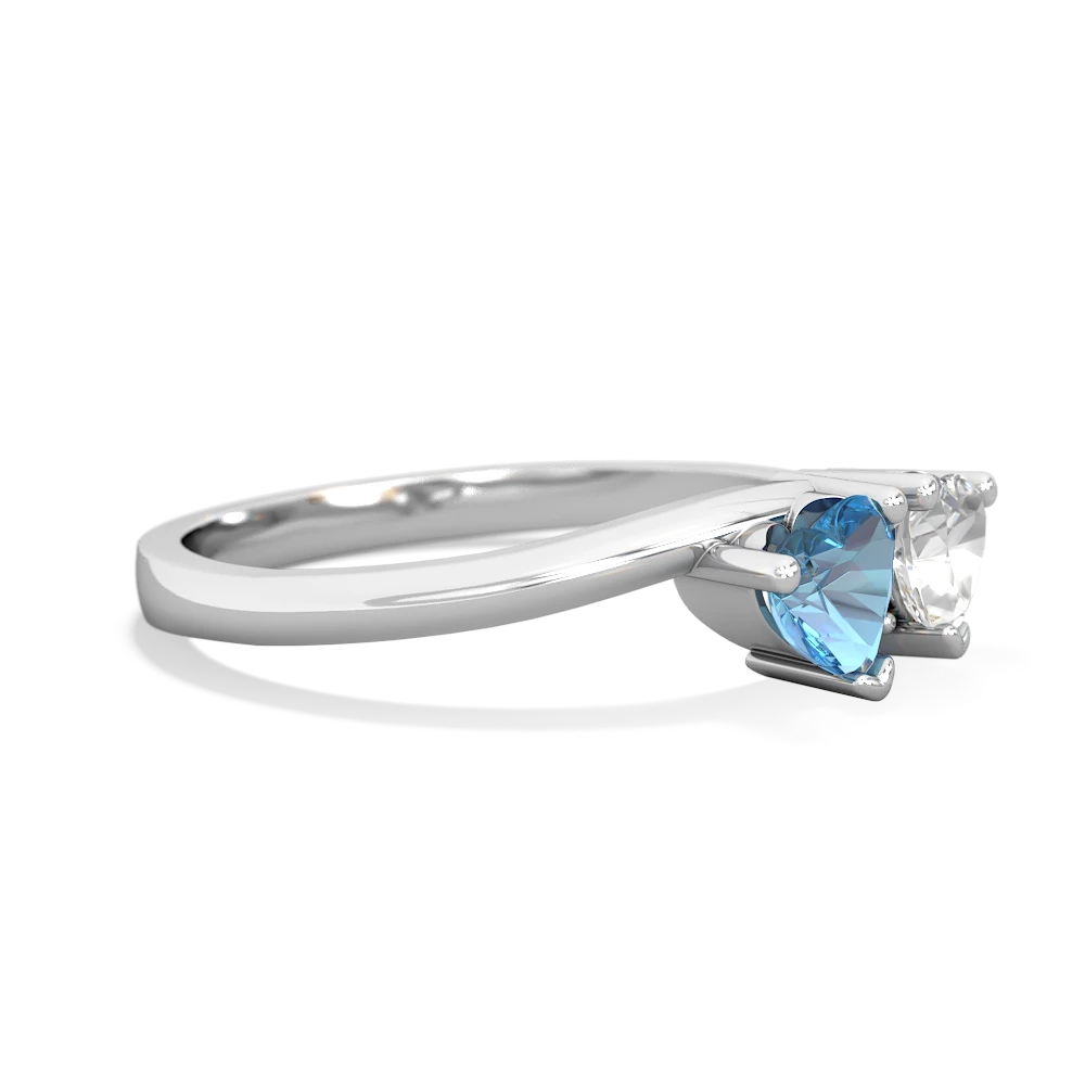 Blue Topaz Sweethearts 14K White Gold ring R5260