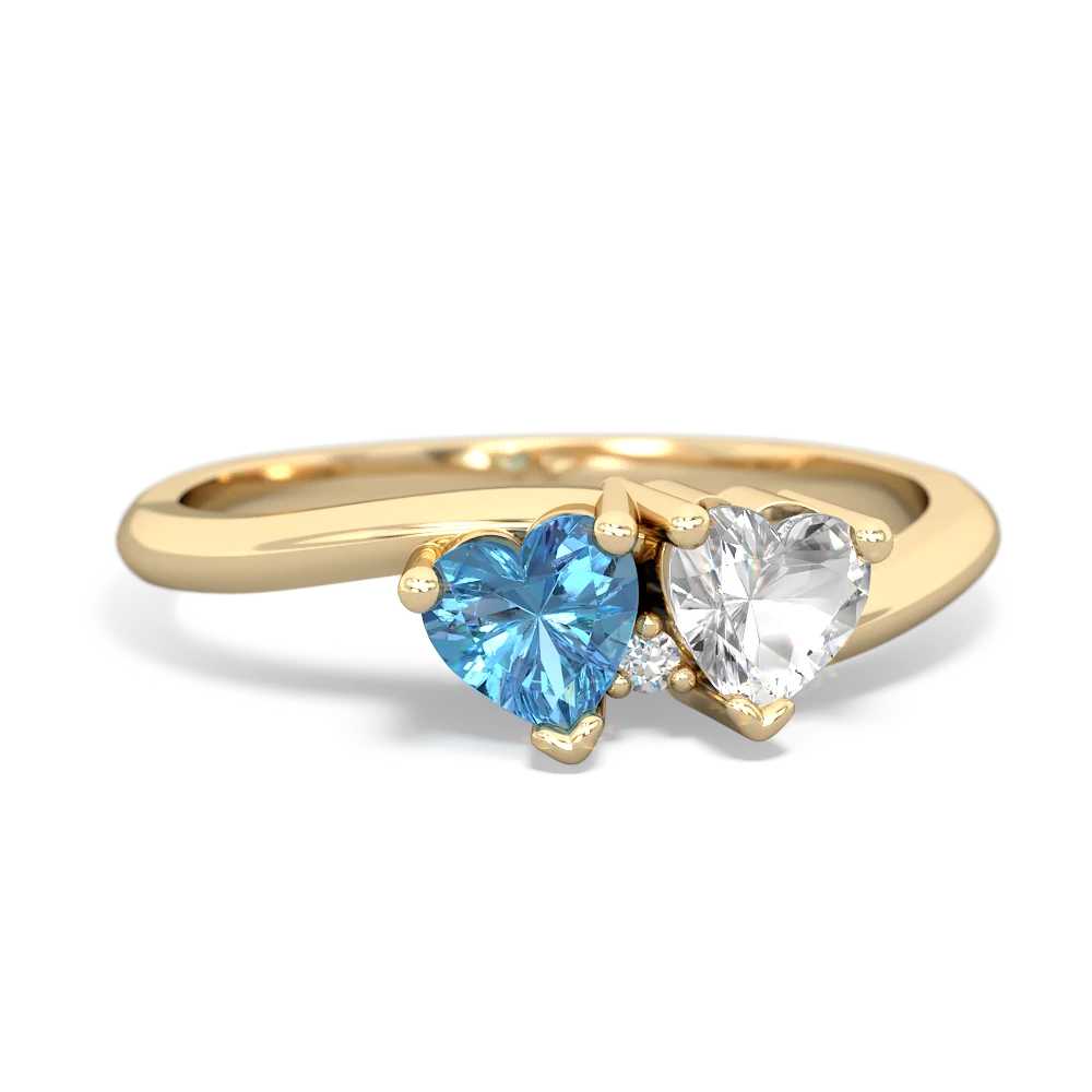 Blue Topaz Sweethearts 14K Yellow Gold ring R5260