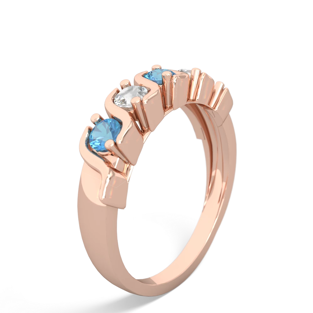 Blue Topaz Anniversary Band 14K Rose Gold ring R2089