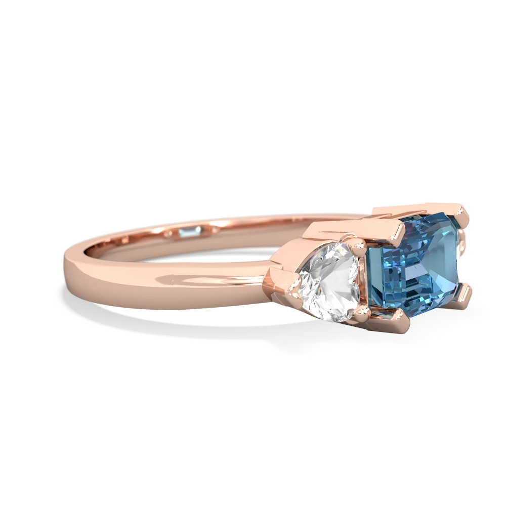 Blue Topaz Three Stone 14K Rose Gold ring R5235