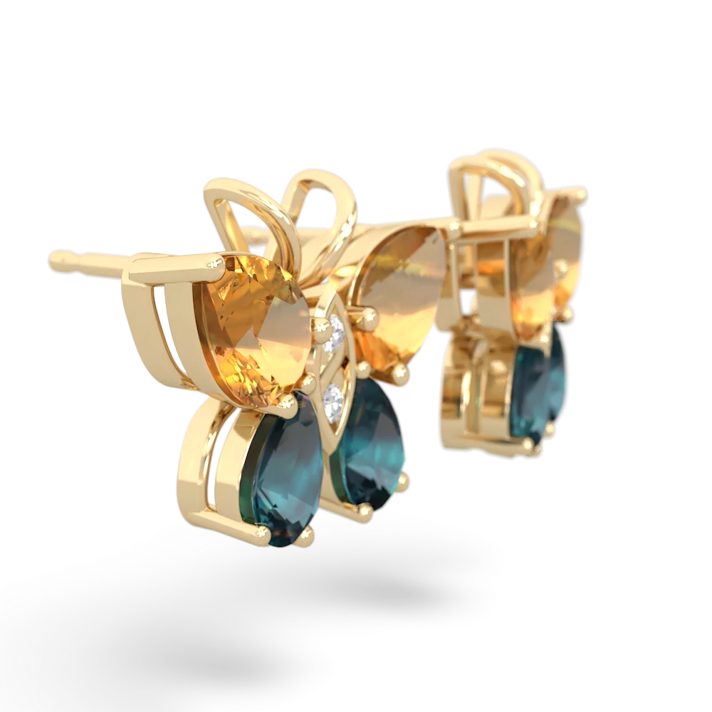 Citrine Butterfly 14K Yellow Gold earrings E2215