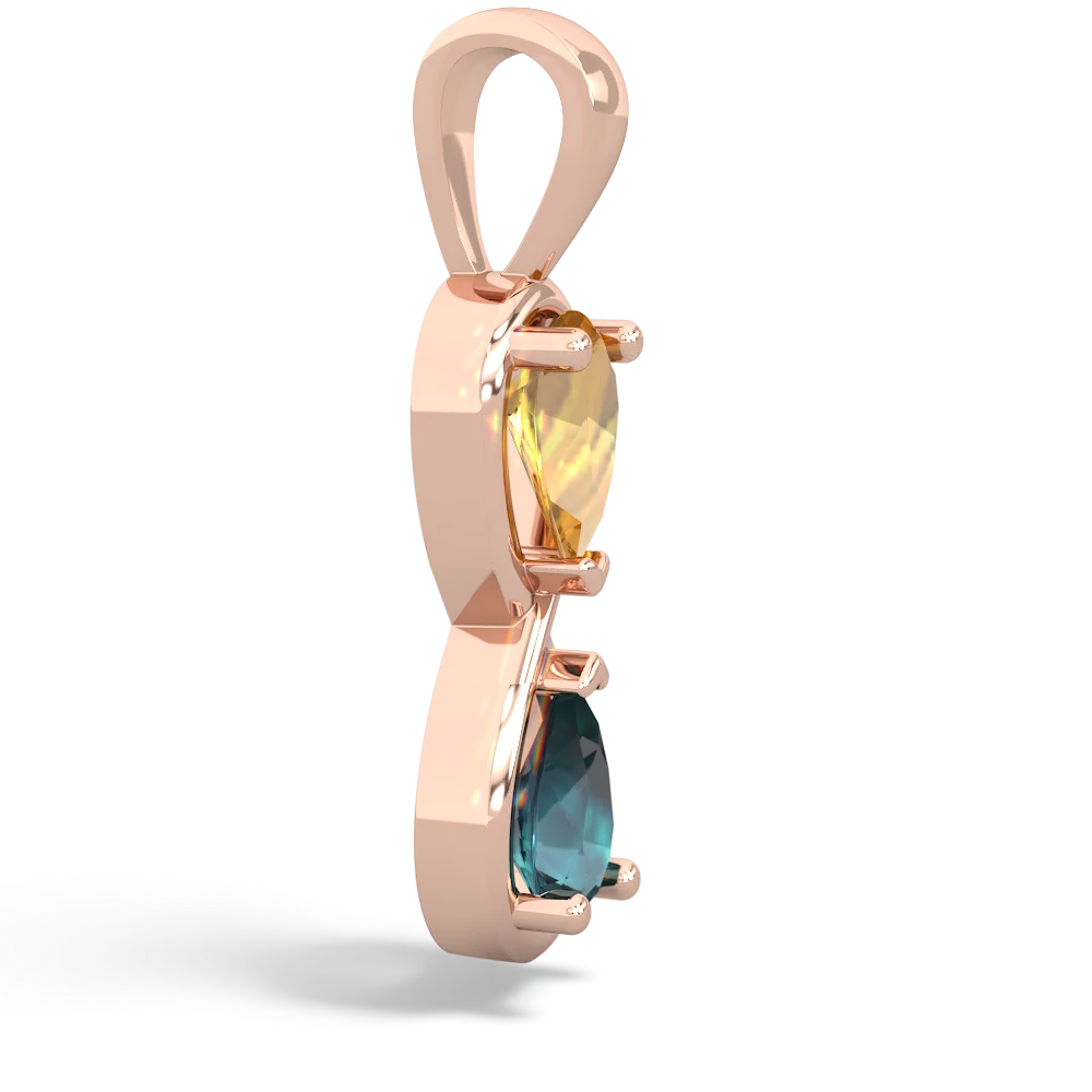 Citrine Infinity 14K Rose Gold pendant P5050