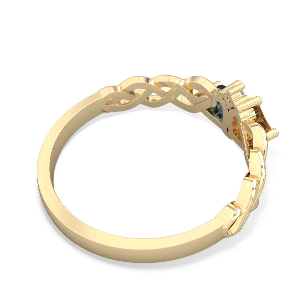 Citrine Heart To Heart Braid 14K Yellow Gold ring R5870