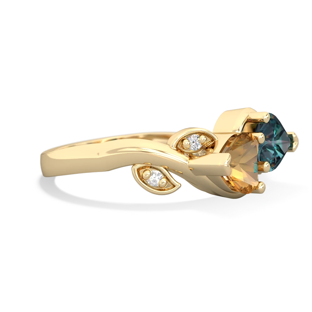 Citrine Floral Elegance 14K Yellow Gold ring R5790