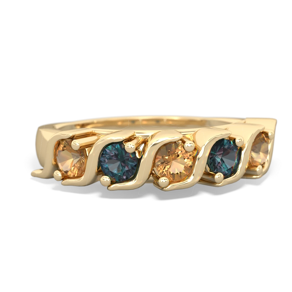 Citrine Anniversary Band 14K Yellow Gold ring R2089