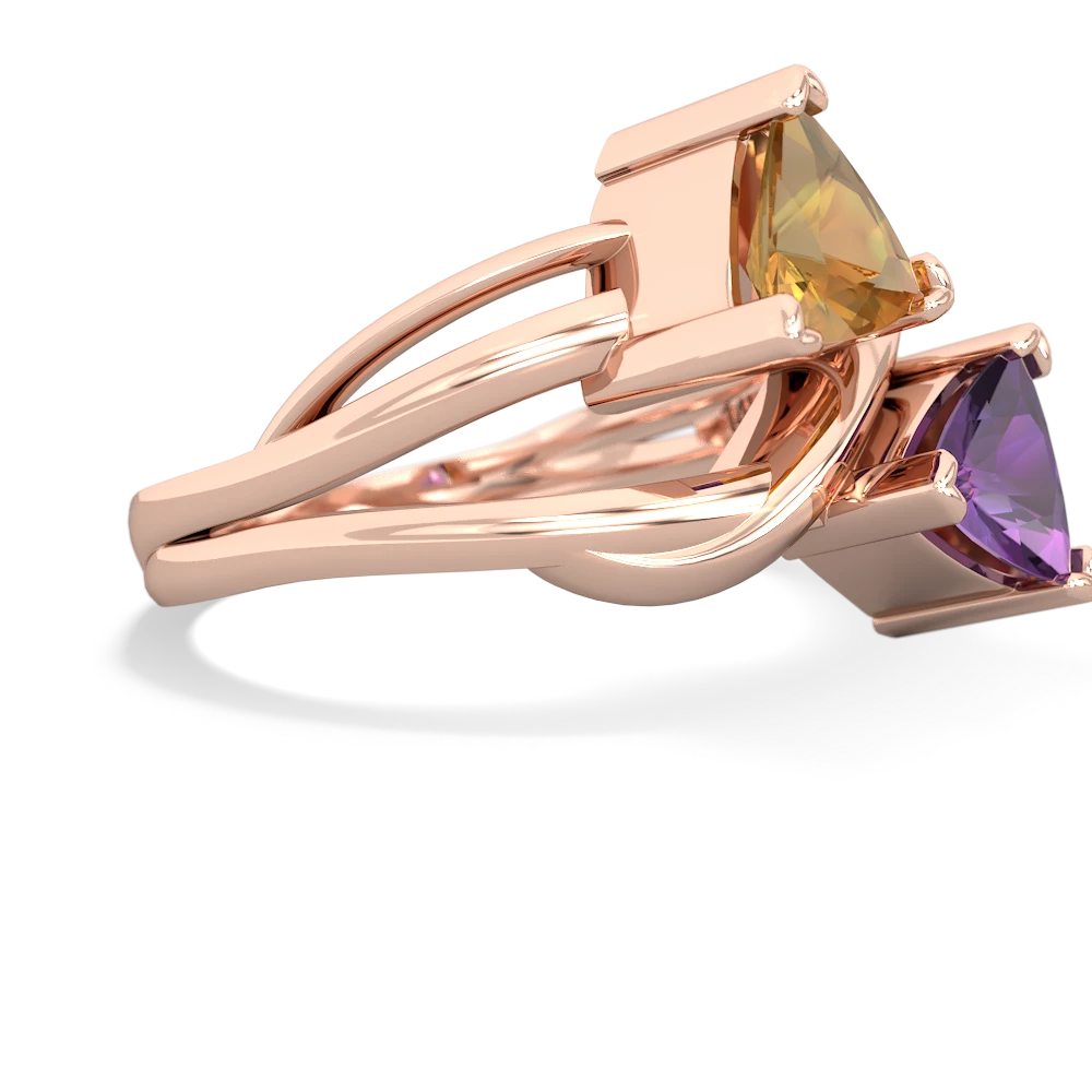 Citrine Split Band Swirl 14K Rose Gold ring R2341