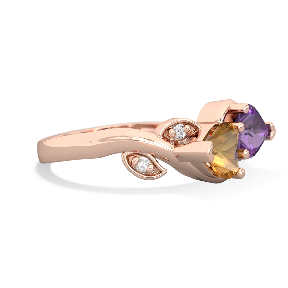 Citrine Floral Elegance 14K Rose Gold ring R5790