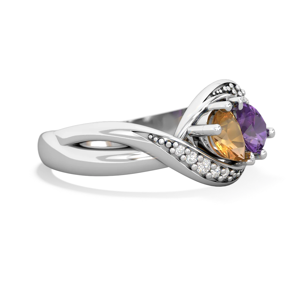 Citrine Summer Winds 14K White Gold ring R5342