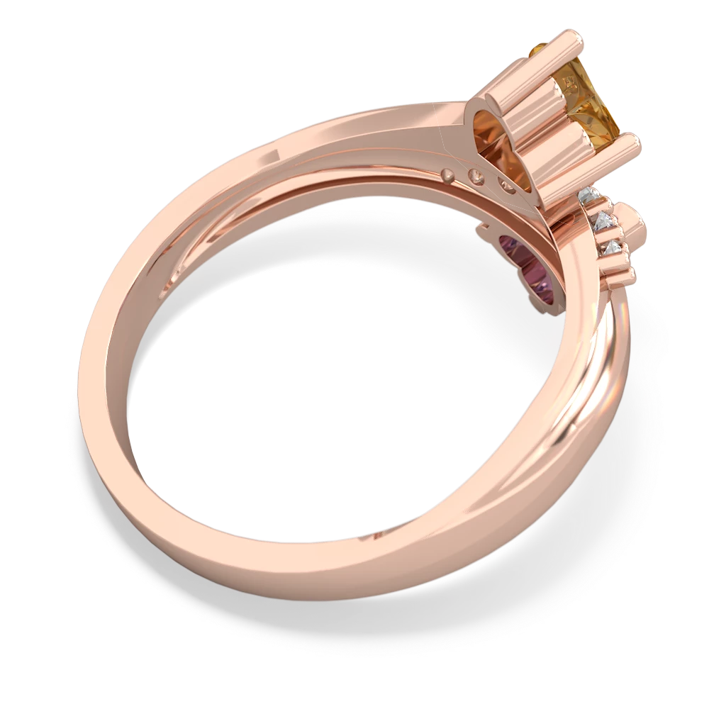 Citrine Heart To Heart 14K Rose Gold ring R2064