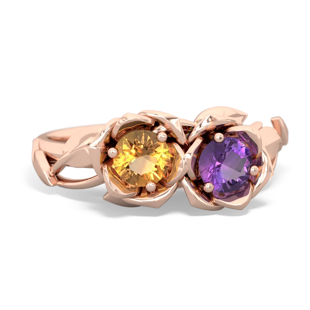 Citrine Rose Garden 14K Rose Gold ring R5510