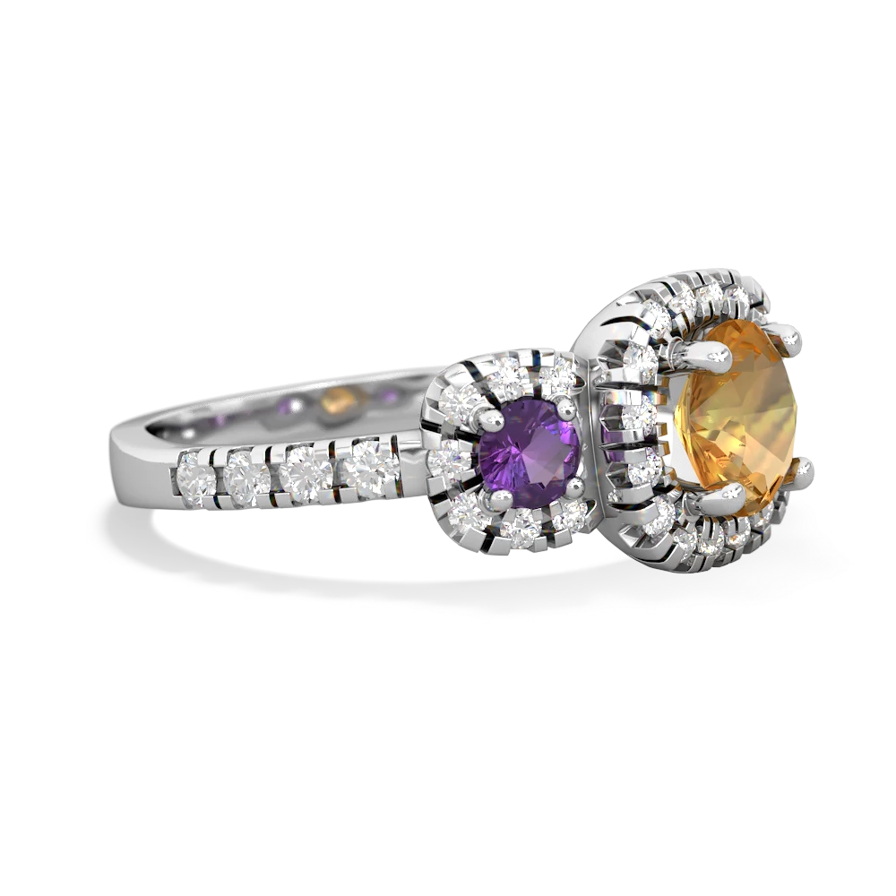 Citrine Regal Halo 14K White Gold ring R5350